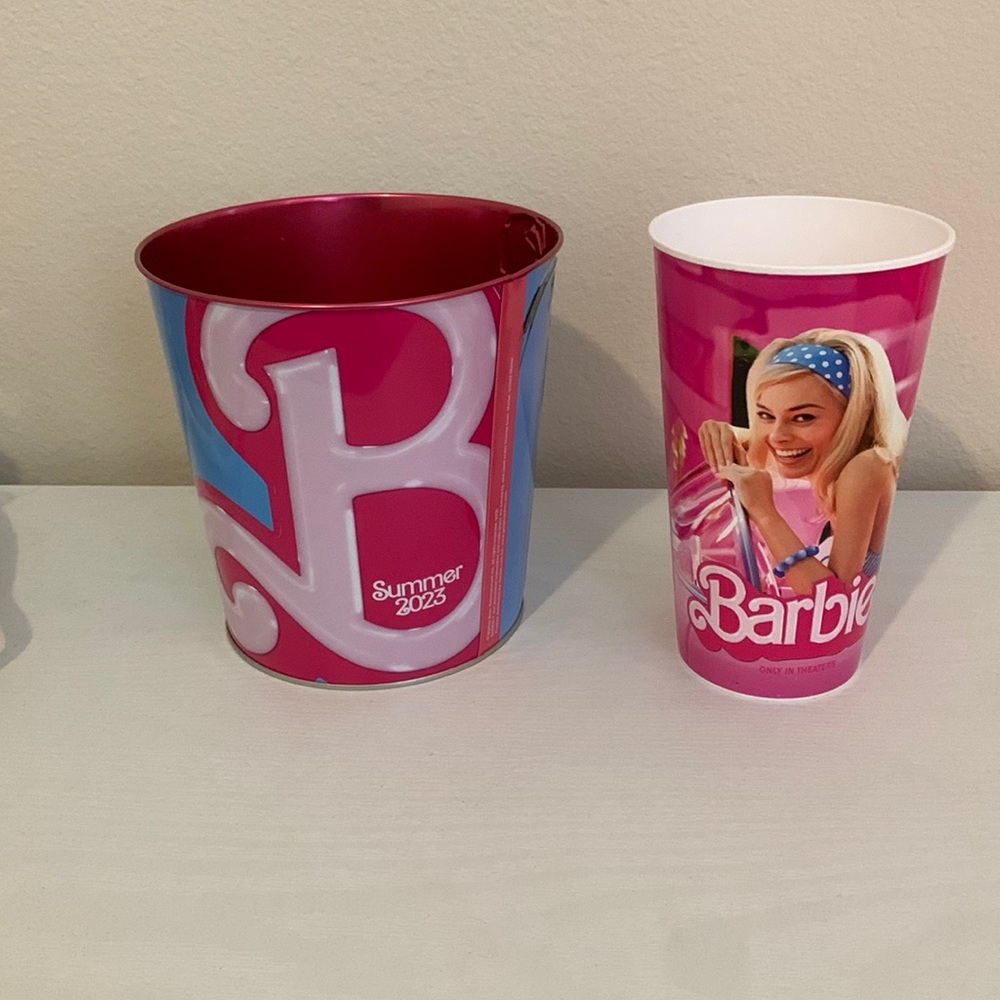 barbie popcorn tin and cup💕🌴